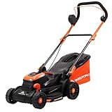 Yard Force LM C34B Akku-Rasenmäher 40 V (2 × 20 V 2,5 Ah) | 34 cm Schnittbreite | 6-Fach Höhen­verstellung 20–70 mm | 35 L Fangkorb & Hinter­Walze | Rand­kamm-Technologie