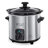 Russell Hobbs Slow Cooker Mini [schwerer 2l Keramik-Gartopf für opt. Temperaturverteilung] Compact Schongarer (3 Temperatureinstellungen & Warmhaltefunktion, 145W) Slowcooker 25570-56