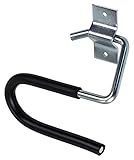 Gedotec Skihalter gebogen Gerätehalter Garage Wandhalter für die Wand-Montage | Tragkraft 10 kg | Stahl verzinkt | universal Wandhaken schwarz gummiert | 1 Stück - Ski-Halterung zum Schrauben