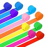 Krepppapier 10 Rollen Krepppapier Bunt Regenbogen Krepppapier Luftschlangen Kreppband Bunt Kreppbänder für Partydeko Geburtstagsdeko Hochzeitsdekoration (4.5CMx25M)