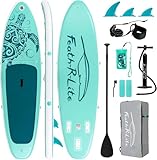 FEATH-R-LITE Aufblasbares Stand Up Paddle Board Surfbrett SUP Komplettes Paddleboard Zubehör Verstellbares Paddel, Pumpe, ISUP Reiserucksack, Leine, wasserdichte Tasche, Erwachsene Paddelboard