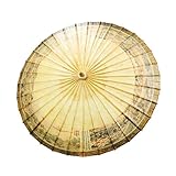 Paraguas clásico de Papel al óleo, Handgefertigter Ölpapier-Regenschirm mit Flussuferszene während des Qingming-Festes, traditioneller Stockschirm for Regen oder Sonnenschein(100CM)