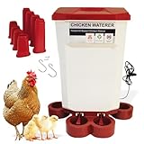 Breker Beheizbare Hühnertränke 11 Liter [Frostsicher] - mit 6 & 12 cm hohen Steckfüßen - Integrierte Lammellenheizung - Frostschutz - Für Hühner, Gänse, Enten - Ganzjährig einsatzbereit