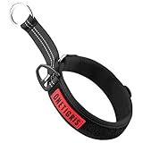 OneTigris Zug-Stopp Hundehalsband, Weich Gepolstert Breites Hundehalsband mit Reflektierend für Mittelgroße und Große Hunde, Schwarz M