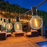 LED Lichterkette Außen, 10M Strom 28+2 G40 Glühbirnen Wetterfest IP44 Wasserdicht Balkon Warmweiß Outdoor, Innen Deko für Garten Party Hochzeit Terrasse Campingon