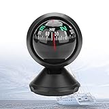Autokompass, Schiffskompass, Einstellbarer elektronischer Kompass für die Bootsnavigation, Explorer Kompass für Autokompass für Fahrzeugboote, schwarz