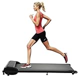 HuKaiL Laufband Klappbar für Zuhause, 6km/h Walking Pad laufbänder bis 100Kg mit HD-Anzeige und Fernbedienung, 220V 600W 2.25HP Walking Pad Klappbar Treadmill mit Räder und Halterung,Schwarz, 38*100cm