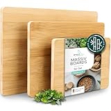 smartday Schneidebrett Holz aus 100% Bambus I 3er Set - Extra Massiv & Robust I Küchenbrett Schneidbrett, Servierbretter, Holzschneidebrett Holzbrett Set für Küche