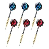 Arcjunys Dartpfeile mit Metallspitze 6 Stück Profi Steeldarts 14g Steel Darts Dart Pfeile Dart Set Profi Dartpfeile Set für Anfänger Und Hobbyisten