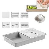 Käsereibe & Küchenreibe | Kartoffelschneider & Gemüseschäler | Multifunktionaler Schneider Mit Auffangschale Und Schäler Für Kartoffelsalat Karotten Küchenhelfer Haushalt Camping