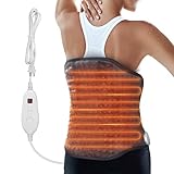 Snailax Elektrische Wärmekissen für Rücken, 6 Wärmestufen, Geschenke für Damen und Herren, Rückenheizkissen mit verstellbarem Riemen, automatische Abschaltung, waschbar, Wärmegürtel für