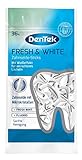 DenTek Fresh & White Zahnseide Sticks - mit Mikrokristallen - für weißere Zahnzwischenräume - Zahnseide mit Minzgeschmack - Zahnstocher - Zungenschaber,{ 1 X 36 Stk. } , 36 Stück (1er Pack)