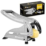 Topcroft Pommesschneider Edelstahl, 2 Schneidegrößen für individuelle Pommesdicke, Rutschfester Gummifuß, Gemüseschneider für einfachen & gesunden Pommesgenuss, Pommespresse, Frittenschneider