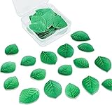 Morofme 92 Stück essbare Blätter, essbare grüne Kuchendekoration, essbares Oblatenpapier, Kuchendekoration für Hawaii, Aloha, Sommer, Hochzeit, Geburtstag, Babyparty