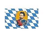 Stormflag Bayern König Ludwig Fahne 3x5ft Flagge Bayern König Ludwig NEU 90cmx150cm Polyester 90g mit Ösen mit Doppelnadel genäht.