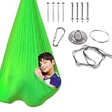 Aerial 𝐘𝐨𝐠𝐚HäN𝐠𝐞𝐦𝐚𝐭𝐭𝐞 Set Swing 200 Kg Max. Tragfähigkeit Mit Beschläge -Yoga 𝐬𝐜𝐡𝐚𝐮𝐤𝐞𝐥 Geeignet, um lebendiger und fröhlicher zu machen (280 * 150CM),H-Hellgrün