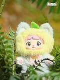 Nommi Blind Box Sammelfigur aus Plüsch｜Mystery Box Puppe mit Frucht-Motiven im Gesicht｜Weicher Plüschkörper + PVC-Gesicht｜Bewegliche Augen (3 Varianten) & Posierbares Skelett｜Zufällige 1 Figur