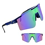 BIQIQI Fahrradbrille, Sonnenbrille Herren Damen Sportbrille Fahrrad Brille UV400 Schutzbrille Schnelle Brille Rave Brille Radsportbrille für Outdooraktivitäten Wie Radfahren Laufen Glof Ski (A12)