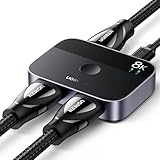 UGREEN HDMI Switch 8K@60Hz 4K@144/120/60Hz, Aluminium 2 in 1 Out/1 in 2 Out, HDMI Umschalter für PS5/PS4/Xbox/TV Box/Blu-ray Player/DVD Player/Projektor/Monitor/Laptop