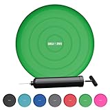 GORILLA SPORTS® Ballsitzkissen - inkl. Pumpe, 33cm Durchmesser, bis 220 kg, ohne Noppen, Anti-Burst, für Fitness, Reha & Rückentraining - Balancekissen, Luftkissen, Balance-kissen, Balance Pad