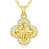 VIVILE Kleeblatt Halskette Damen Silber 925,Clover Kette Frauen,Goldkette,Verstellbar,Glückssymbol,Lucky Charms,Dupes,Ideal Geschenk für Geburtstag,Jubiläum,Mode Schmuck,Sachen für Mädchen