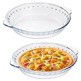 Kuchenplatte aus Glas, 17,8 cm, Kuchenformen, Kuchenbackformen mit Griffen zum Servieren und Backen, Glas-Kuchenform für Snacks, Salate, Desserts (2)