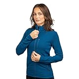ALPIN LOACKER Merino Jacke Damen 270 g/m² I Merinowolle Fleecejacke atmungsaktiv I Wolljacke für Outdoor und Freizeit, Blau L
