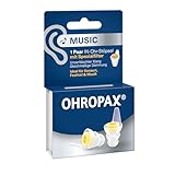 OHROPAX Music Ohrstöpsel – mit Spezialfilter – unverfälschter Klang bei gleichmäßiger Dämmung – Schalldämmwert SNR 19 dB – ideal für Konzerte – 1 Paar mit eingesetztem Filter + 1 kleineres Stöpselpaar