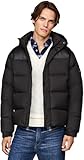 Tommy Hilfiger Herren Pufferjacke Mix Down Hooded Puffer Jacket mit Kapuze, Schwarz (Black), S