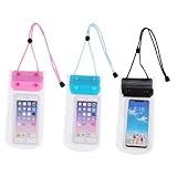 COLLBATH 3 Stück Teiliges Wasserdichtes Handy Schutzbeutel Transparentes Touchscreen fähiges Handyhülle Leichte für Strand Schwimmen Angeln Bootfahren in Schwarz