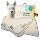 Eden Alpakas | Alpaka Bettdecke | Ganzjahresdecke | Alpaka Decke mit Füllung aus 100% Alpakahaar (Premium Qualität) | Bezugsstoff: naturbelassene Baumwolle (135x200cm)
