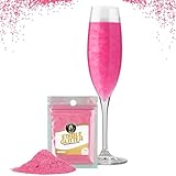 Twinkle my Drink® Essbarer Glitzer für Getränke Pink - Gender Reveal Party Deko Mädchen - Rosa Glitzer essbar für Sekt & Likör - vegan, geschmacksneutral - 12g für über 60 Getränke