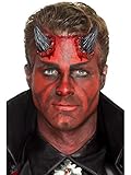Smiffys Realistische Latex-Teufelshörner, Schwarz, mit Klebemittel Halloween