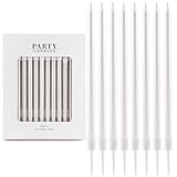 24 Stück Weiße Geburtstagskerzen, dünne Party-Kerzen, Happy Birthday-Kerzen, Kuchendekorationen,Kerzen für Mädchen, Jungen, Männer, Frauen, Geburtstagsparty-Dekorationen
