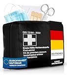 Thomatex® KFZ Verbandstasche 2025/2026 [DIN 13164-2022] – Kompakter Verbandskasten – Lange Haltbarkeit – Erste-Hilfe-Set, StVO-konform – Schwarz
