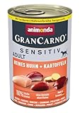 animonda GranCarno Hunde Nassfutter Sensitiv Reines Huhn + Kartoffeln (6 x 400g), getreidefreies Hundenassfutter ohne Zucker, für ausgewachsene Hunde, mit frischen fleischigen Zutaten