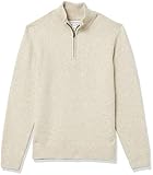 Amazon Essentials Herren Soft-Touch-Pullover mit Viertelreißverschluss und Langen Ärmeln, Gebrochenes Weiß, XL