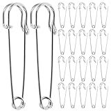 HAPINARY 150 Stück Große Sicherheitsnadeln Schwerlast Metall Sicherheitsnadeln für Kleidung Decken DIY Handwerk Strickwaren Broschen Robust Vielseitig Silber