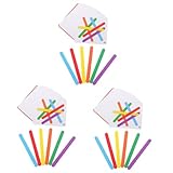 Vaguelly 3 Sets Logik Stäbchen Farbige Stäbchen Holzstäbchen Zum Basteln Sensorische Spielzeuge Stäbchen Zum Basteln Von Spielzeug Für Feinmotorik Holz Bastelstäbchen Montessori