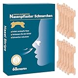 Nasenpflaster Schnarchen 60 Stück,Nasenstrips Besser Atmen Anti Schnarch,Schnarchstopper Snoring Nose Strips Gegen Schnarche, Schnarchpflaster für Eine Verstopfte Nase,Sport und Schlaf Schnupfen