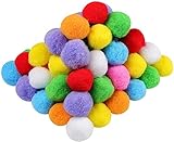 Pompons zum Basteln, 200 Stück 3cm Bunt Groß Pompons, Groß Pom Poms für Handwerk Herstellung, Pompons Bälle für Ostern, Weihnachten, Kinder, Bunte Pompons für Lustige DIY Kreative Handwerk