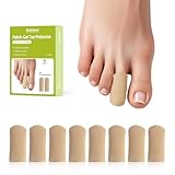 Bukihome Zehenschutz, Silikon-Zehenkappen, geschlossene Zehenoberfläche, Stoffhülle, verhindert Schmerzlinderung bei Hühneraugen, Blasen und eingewachsenen Zehennägeln (8 Stück, mittlere Größe)
