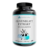 NEU! Olivenblatt Extrakt - 50% Oleuropein - 700mg pro Tagesdosis - 180 Kapseln - Made in Germany - Vegan - Premium Qualität