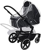 Universal Regenschutz für Kinderwagen und Buggy - Wasserdichter Reißverschluss - Reflektorstreifen für eine bessere Sichtbarkeit - Schadstofffrei