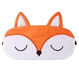 Schlafmaske Kinder, Ultraweich Schlafmaske Kinder Mädchen 3D Süße Tiere Schlafbrille Kinder für Mädchen Jungen Damen Nickerchen Reisen(Orange, Fuchs)