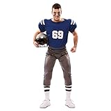 NET TOYS American Football Kostüm für Erwachsene - M/L (48-54) - Sportliches Männer-Outfit Rugby Sportler Footballer - Genau richtig für Karneval & Mottoparty