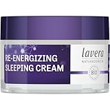 lavera Re-Energizing Sleeping Cream - natürliche Zellerneuerung - Revitalisiert Hautbild - feuchtigkeitsspendend - vegan - Naturkosmetik - 50 ml