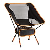 genialo Faltbarer Campingstuhl „Ultra“ – Leichter Outdoor-Stuhl, 3-Fach höhenverstellbar, mit Tragtasche, kompakt und robust, bis 100 kg