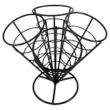 FELTECHELECTR Schwarzer Stabiler Pommes Frites Ständer aus Metall mit Kegellöchern Langlebiger Snackhalter für Pommes Chips Gebratenes Hähnchen Praktisches Servierkörbchen für Partys und Buffet