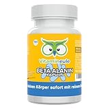 Beta Alanin Kapseln - 500mg - Qualität aus Deutschland - ohne Zusätze - laborgeprüft - vegan - kleine Kapseln statt Tabletten - Carnosin Booster - Training & Kraftsport - Vitamineule®